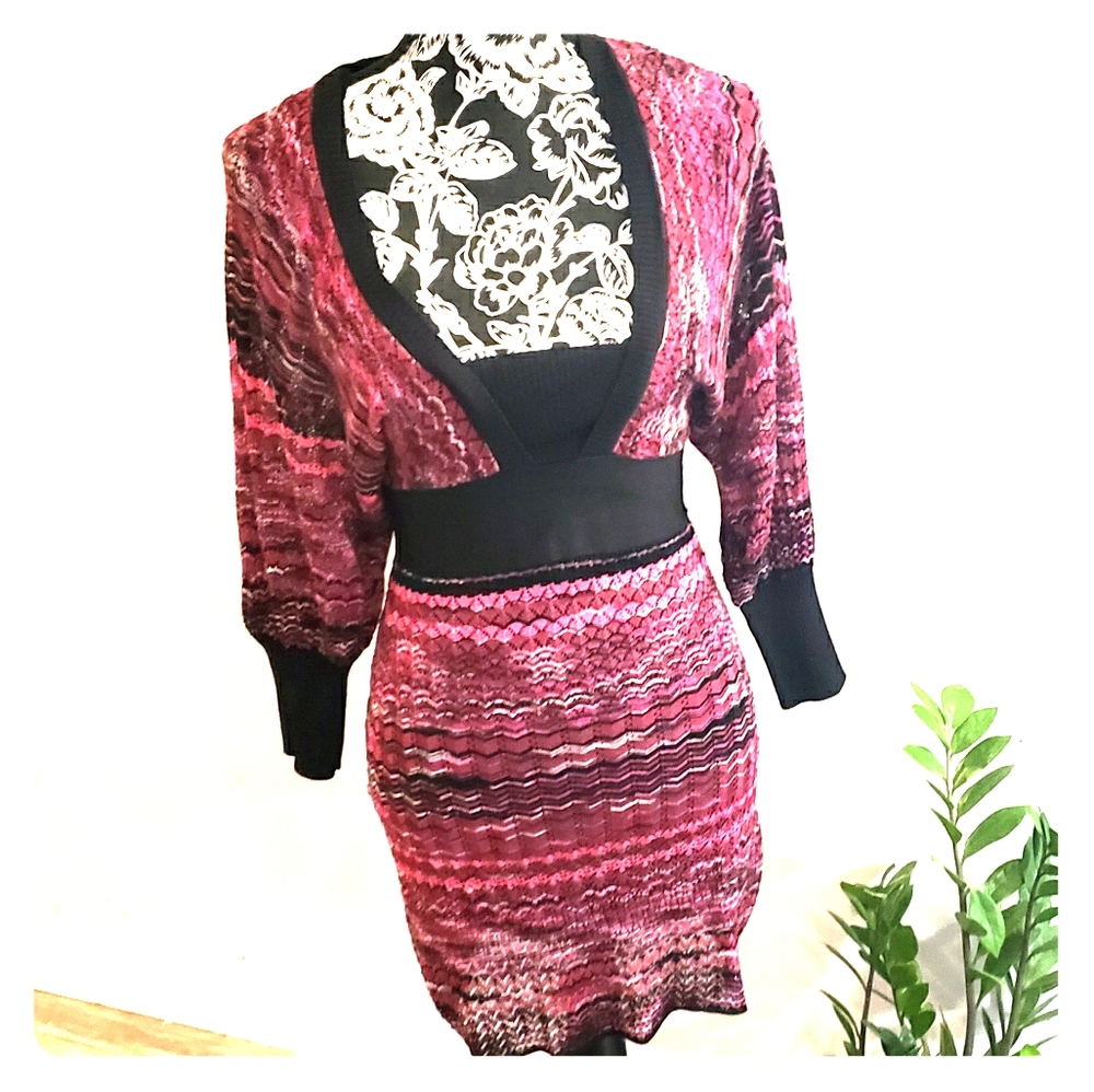 Guess knitted wide arm high waisted mini dress